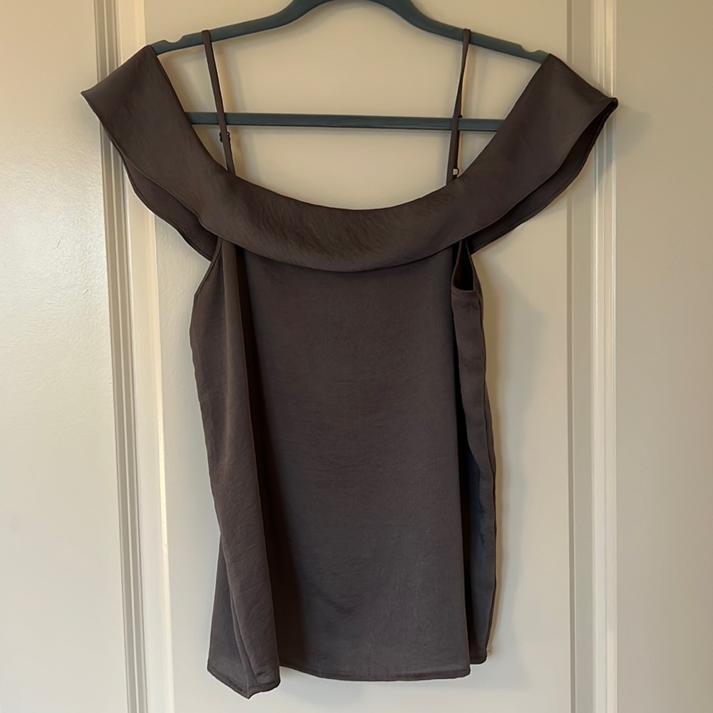 Express Gray Off the Shoulder Blouse S